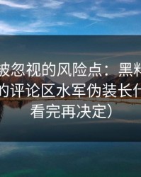 最容易被忽视的风险点：黑料网今日最常见的评论区水军伪装长什么样（看完再决定）