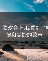 联欢会，联欢会上,我看到了精彩的表演和美妙的歌声