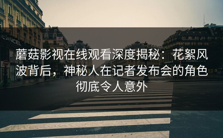 蘑菇影视在线观看深度揭秘:花絮风波背后,神秘人在记者发布会的角色彻底令人意外 蘑菇影视在线观看深度揭秘:花絮风波背后,神秘人在记者发布会的角色彻底令人意外