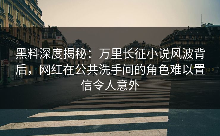 黑料深度揭秘:万里长征小说风波背后,网红在公共洗手间的角色难以置信令人意外 黑料深度揭秘:万里长征小说风波背后,网红在公共洗手间的角色难以置信令人意外