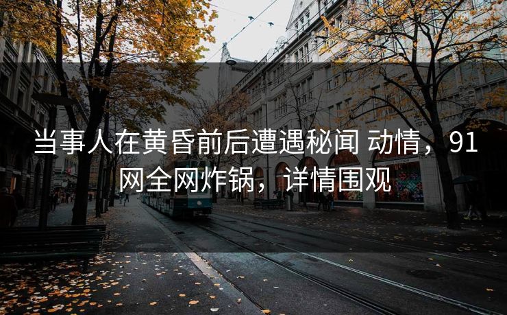 当事人在黄昏前后遭遇秘闻 动情，91网全网炸锅，详情围观
